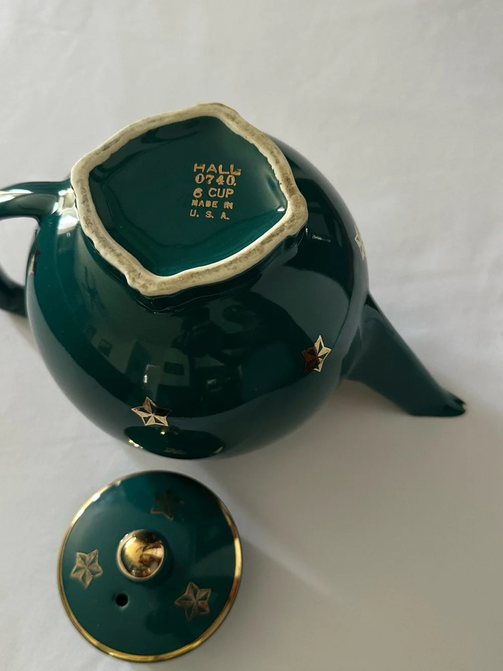 Teapot with Gold Star Accents.  Hall 0740